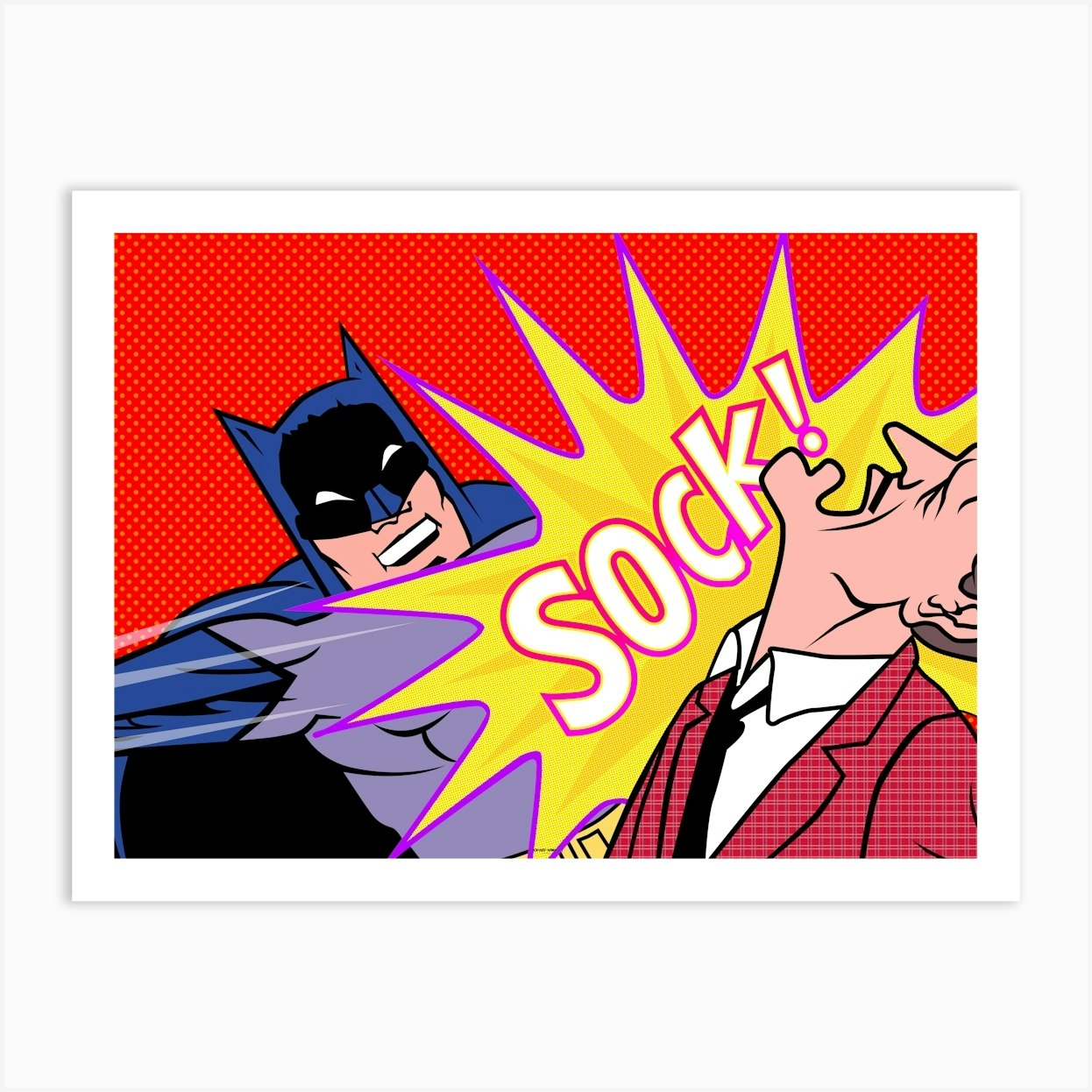 Sock! | Comic Art Digital | Pop Art World 2025 Art Print by POP ART WORLD