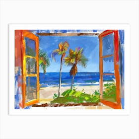 Malibu From The Window View Painting 4 Art Print