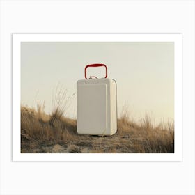 Suitcase In The Desert Art Print