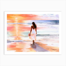 Sunset On The Beach Art Print