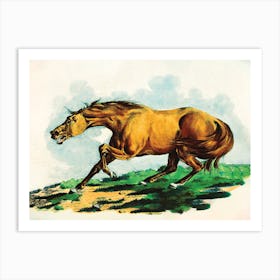 Illustration Of Light Brown Horse Art Print