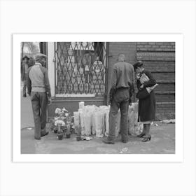 Selling Easter Lilies On Sidewalk On Easter Morning, South Side Of Chicago, Illinois By Russell Lee Art Print