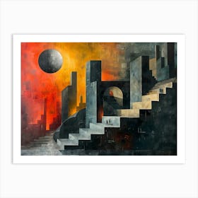 City In The Sky, Cubism Art Print