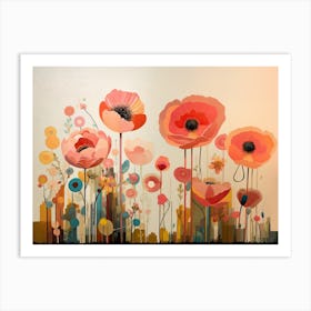 Poppies in a Field Art Print