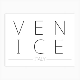 Venice Italy Typography City Country Word Art Print