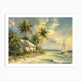 Sailboat On The Beach 9 Art Print