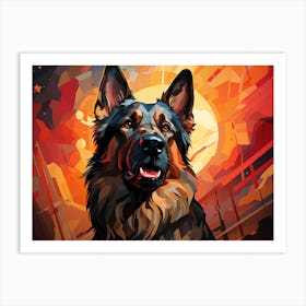 German Shepherd Painting Art Print