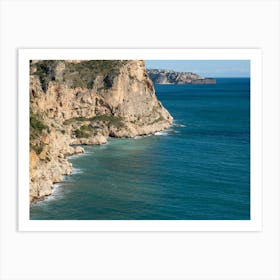Cliffs of the Mediterranean coast and turquoise sea water Art Print