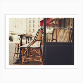 Paris Cafe Chairs Art Print