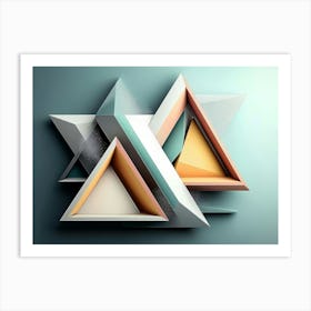 3D Geometric Triangles Art Print