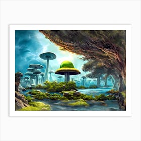 Alien Mushroom Forest Art Print