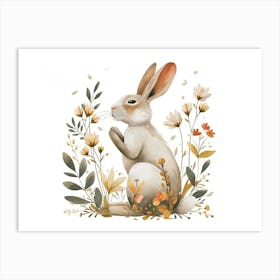 Little Floral Arctic Hare 5 Art Print