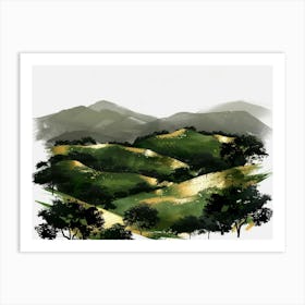 Landscape Painting, Landscape Png And Psd Art Print