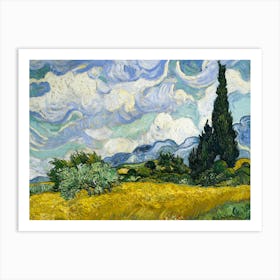 Wheat Field With Cypresses By Vincent Van Gogh, 1889 Art Print