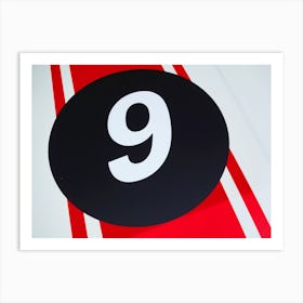 Racecar Number 9 Art Print