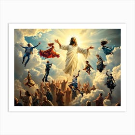 Jesus Rapture Ai Art Print