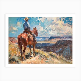 Cowboy In Mojave Desert Nevada 1 Art Print
