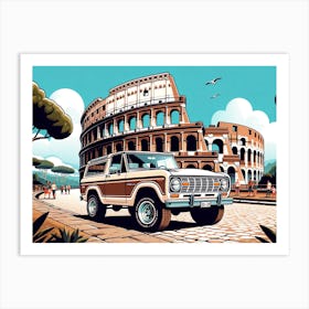 Jeep In Rome Art Print