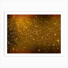 Orange Tone Shade Shining Star Background Art Print