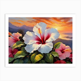 Sunset Hibiscus 2 Art Print