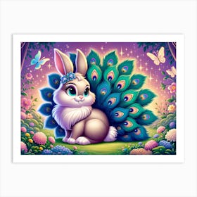 Bunnypeacock Art Print