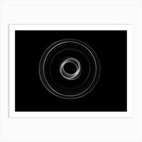 Glowing Abstract Curved Black And White Lines 13 Art Print
