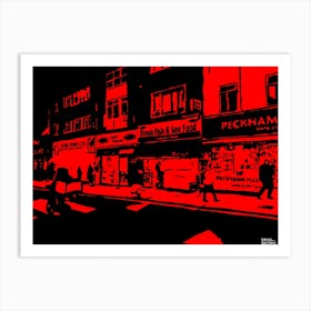 London Peckham High Street Red Art Print