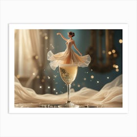 Glamorous Whimsy: A Miniature Dance of Elegance Art Print