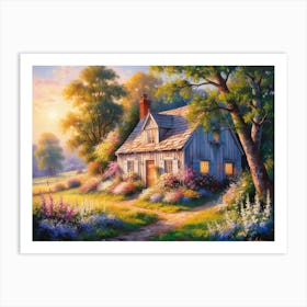 Cottage In The Country Art Print