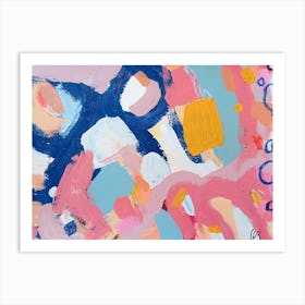 Candyfloss Pink Abstract Painting Art Print