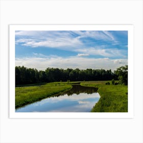 River In A Field Art Print