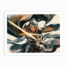 Asian Knights With A Sword Art Print