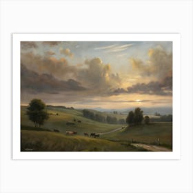 Sunset On The Farm Art Print