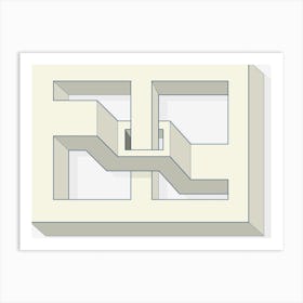 3d Rendering Of A Square Impossible Puzzle Illogical Art Print