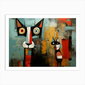 Cubism Cat 1 Art Print