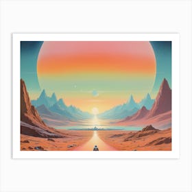 Road To Mars vintage retro sci-fi art Art Print