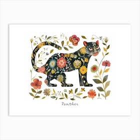 Little Floral Panther 1 Poster Art Print