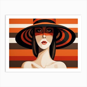 Woman In A Hat 8 Art Print