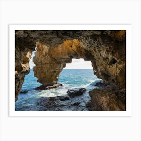 Cave and the Mediterranean, Cova dels Arcs Art Print