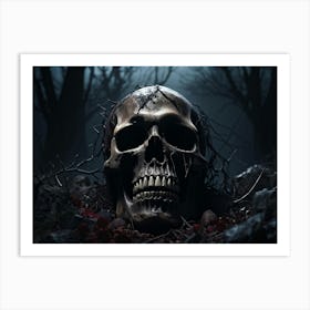 Skull In The Woods 1 Art Print