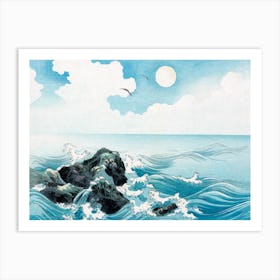 Ocean Wave At Kojima Island Art Print