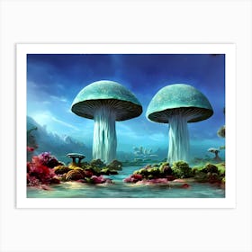 Alien Mushroom Forest 2 Art Print