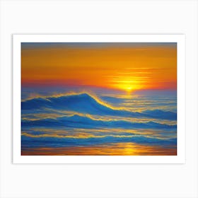 Sunset Over The Ocean By Person Art Print