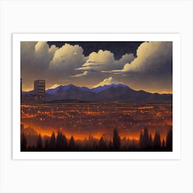 Cityscape At Night Art Print