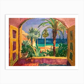 Mallorca From The Window View Painting 2 Art Print