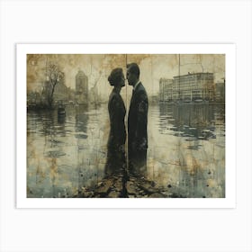 Temporal Resonances: A Conceptual Art Collection. Lovers Art Print