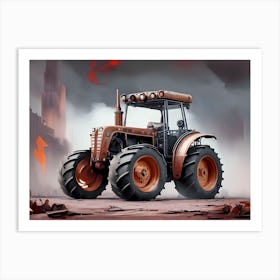 Tractor In A City Art Print