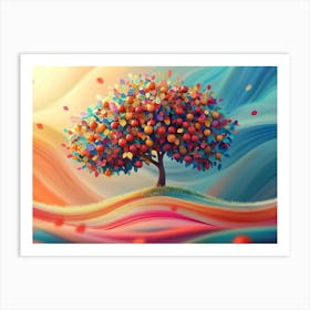 Elegant Colorful with Vibrant Apple Tree Art Print