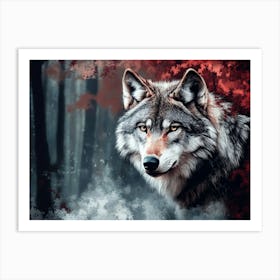 Wolf In the Forest Art Print