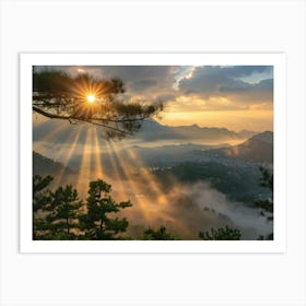 Sunrise Over The Mountains 2 Art Print